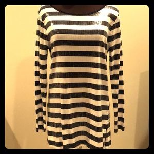 COPY - Black and White Sequined Top